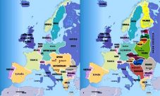 Mapa de Europa antes y después de la Primera Guerra Mundial